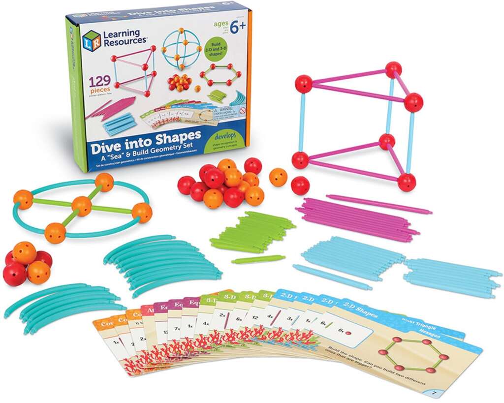 Dive into Shapes geometrie bouwset met staafjes, bogen en verbindingsbolletjes